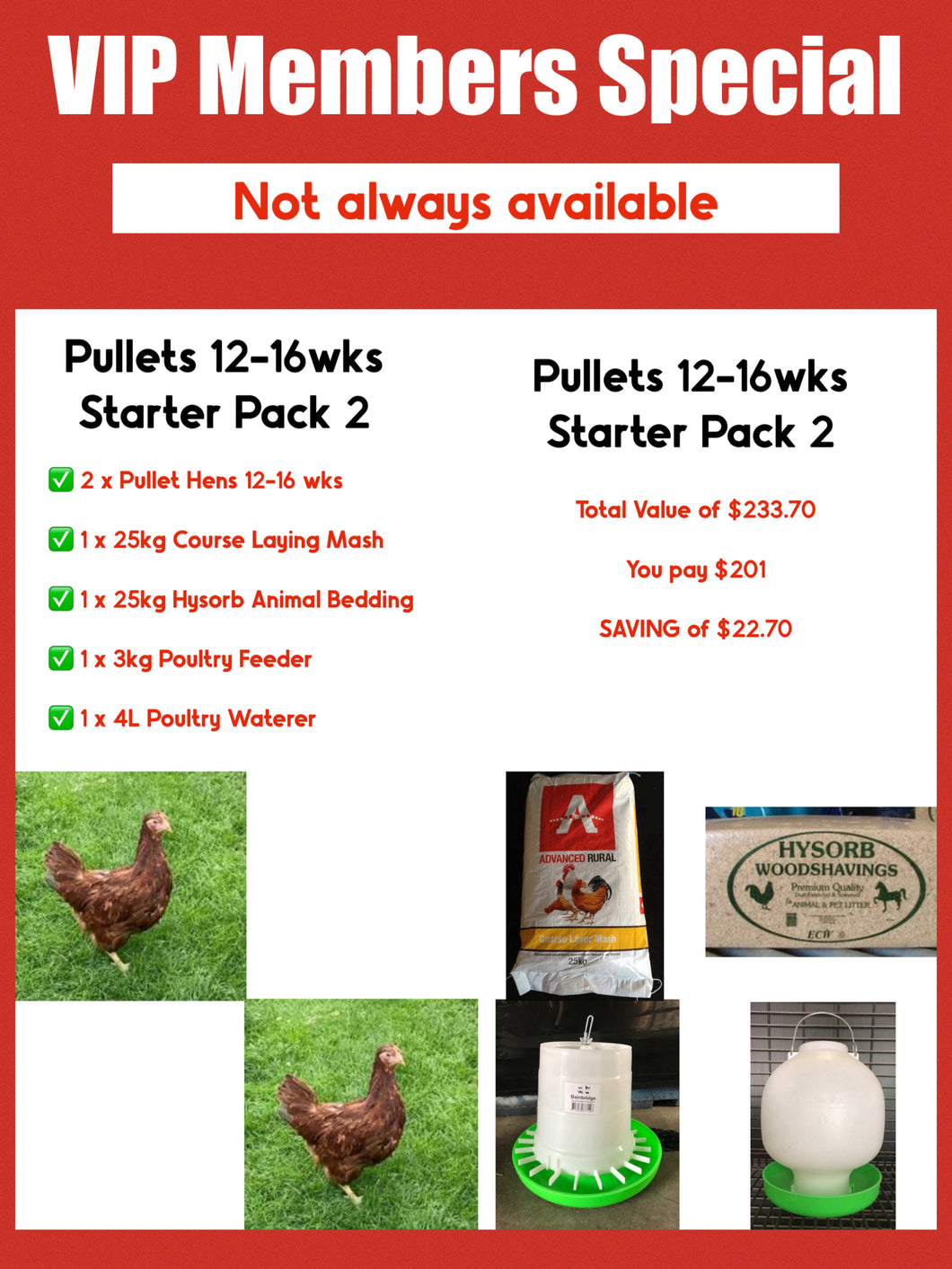 Young Pullets Starter Pack - 2pk
