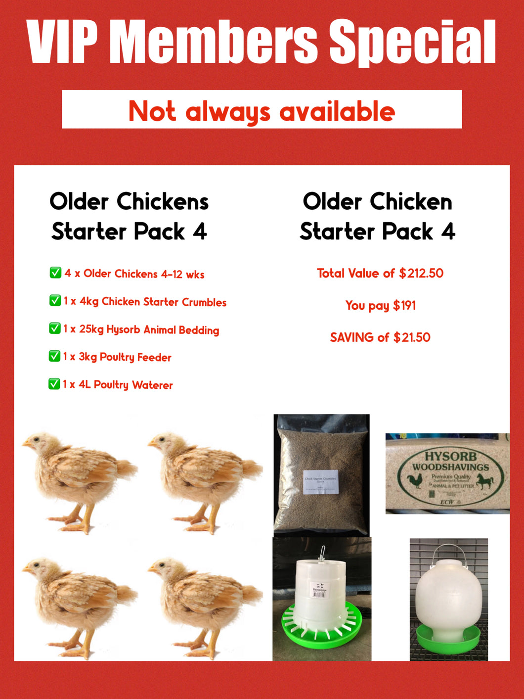 Four Week Old Starter Pack - 4pk