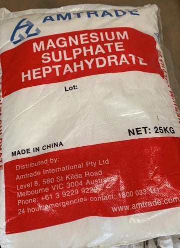 Epsom Salts 25kg Magnesium Sulphate